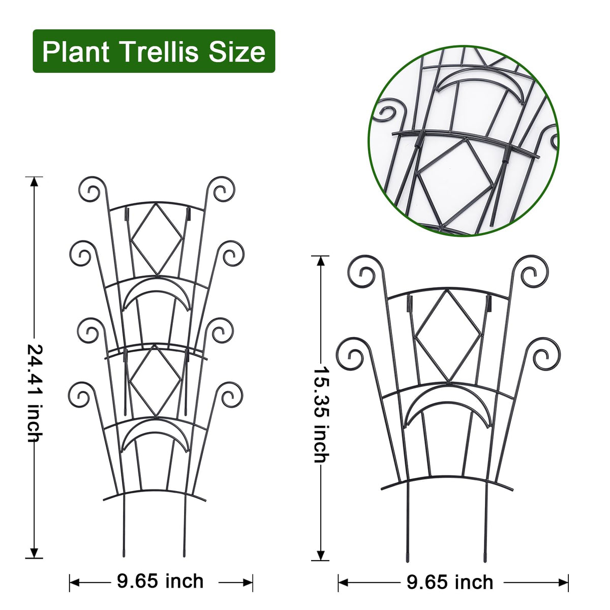 Yhtpouqe extendable stake demonstrates height from 15.35 to 24.41 inches.