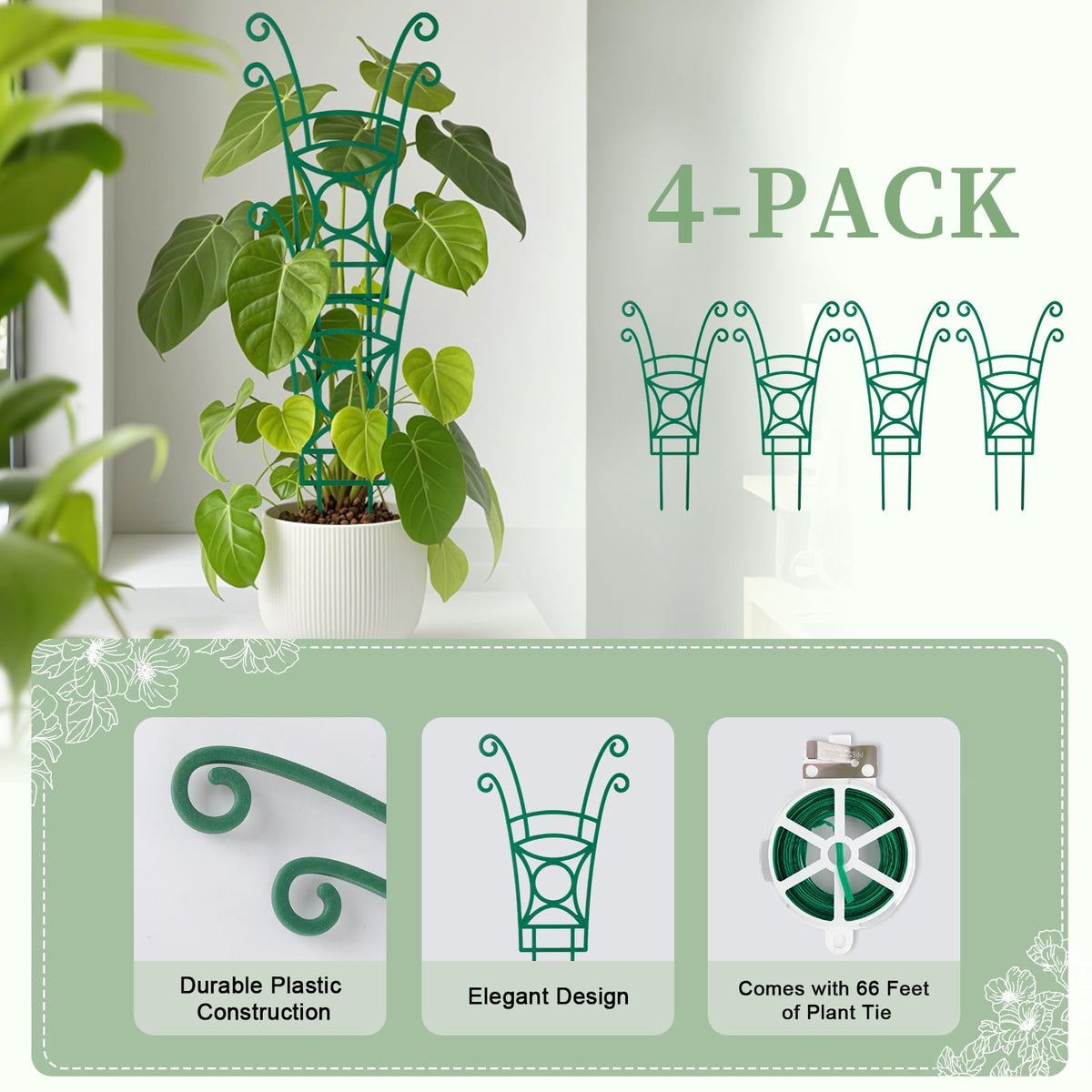 Yhtpouqe no-tools assembly supports quick, secure indoor plant displays.