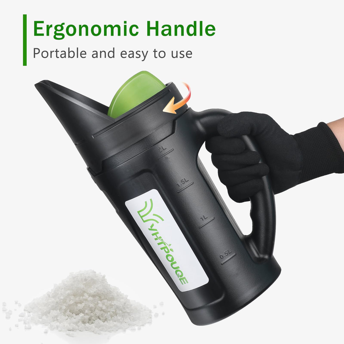 Yhtpouqe salt-ice-melt spreader designed for winter sidewalk application