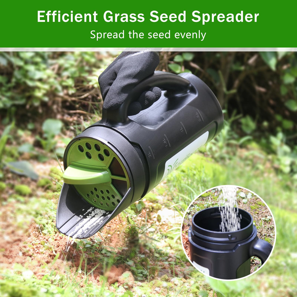 Yhtpouqe spreader showing adjustable openings for precise distribution