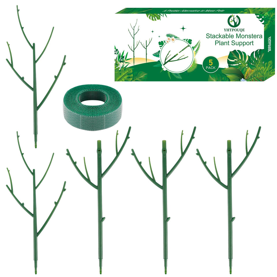 Yhtpouqe stackable monstera stake assembly provides tall plant support.