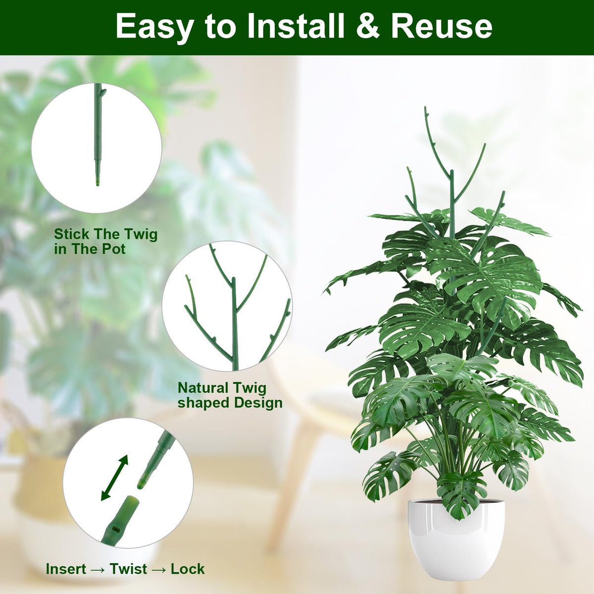 Yhtpouqe vine training stake stabilizes climbing plants.