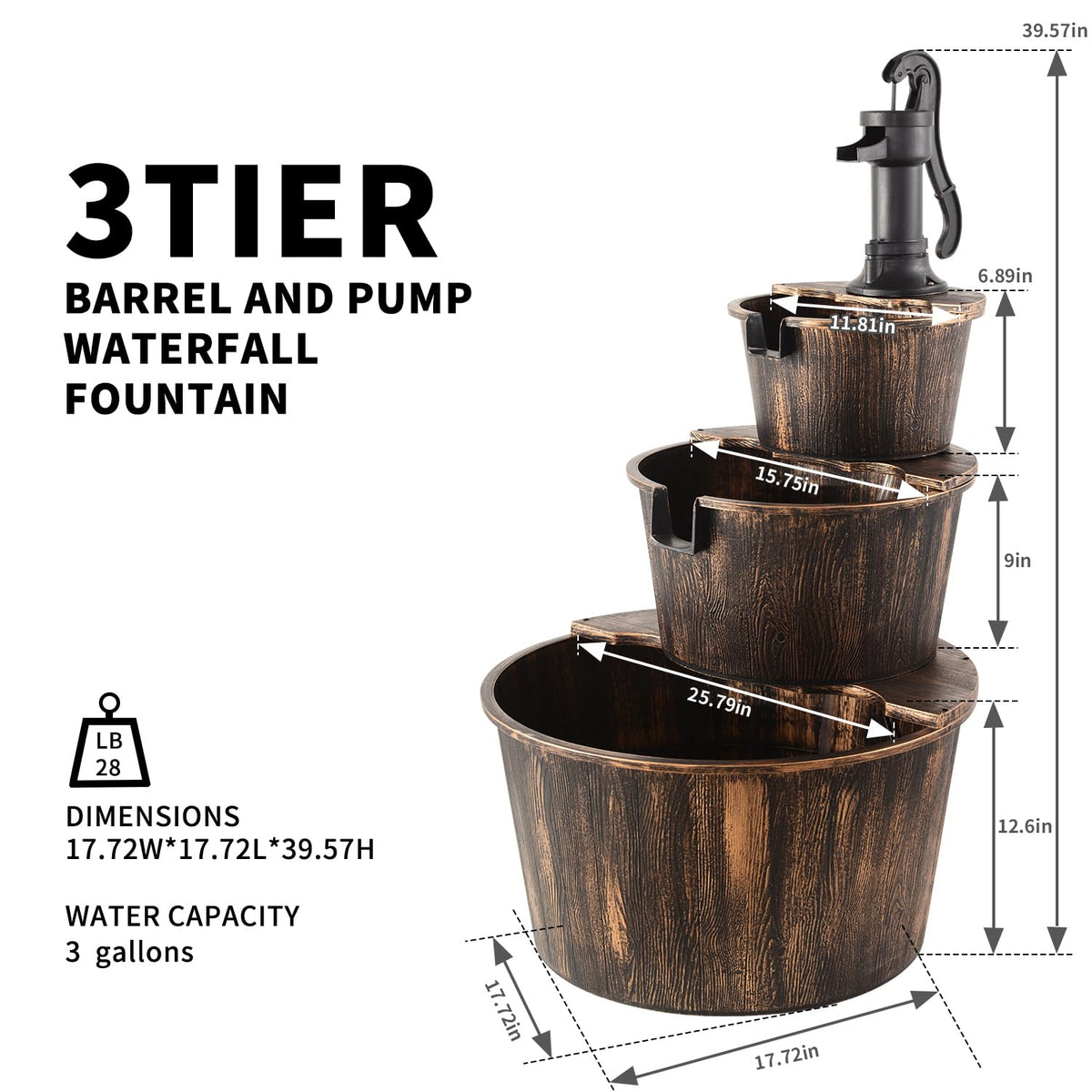 YI self-contained fountain with adjustable flow pump for customizable water sounds.