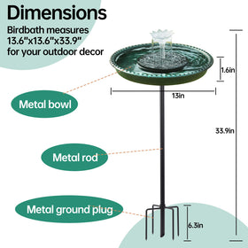Yiabivo 13-inch diameter bath offers ample water for birds and fewer refills.
