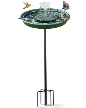 Yiabivo solar bird bath with lotus nozzle fountain attracts hummingbirds to your garden.