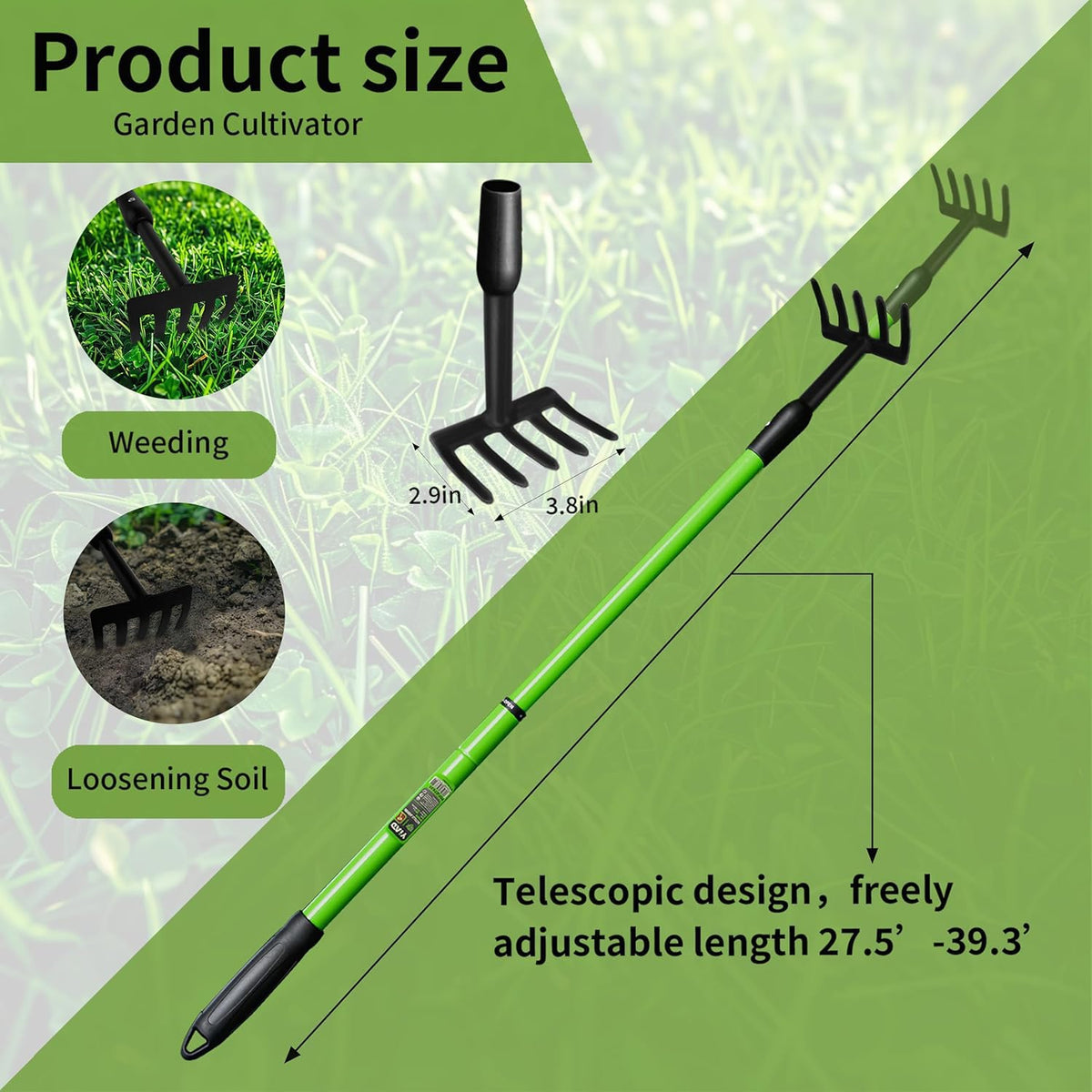 YIAD DRAGON HORSE mini rake designed for tight spaces around pots