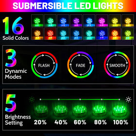 YiaMia LED pool lights with remote control for easy color changes.
