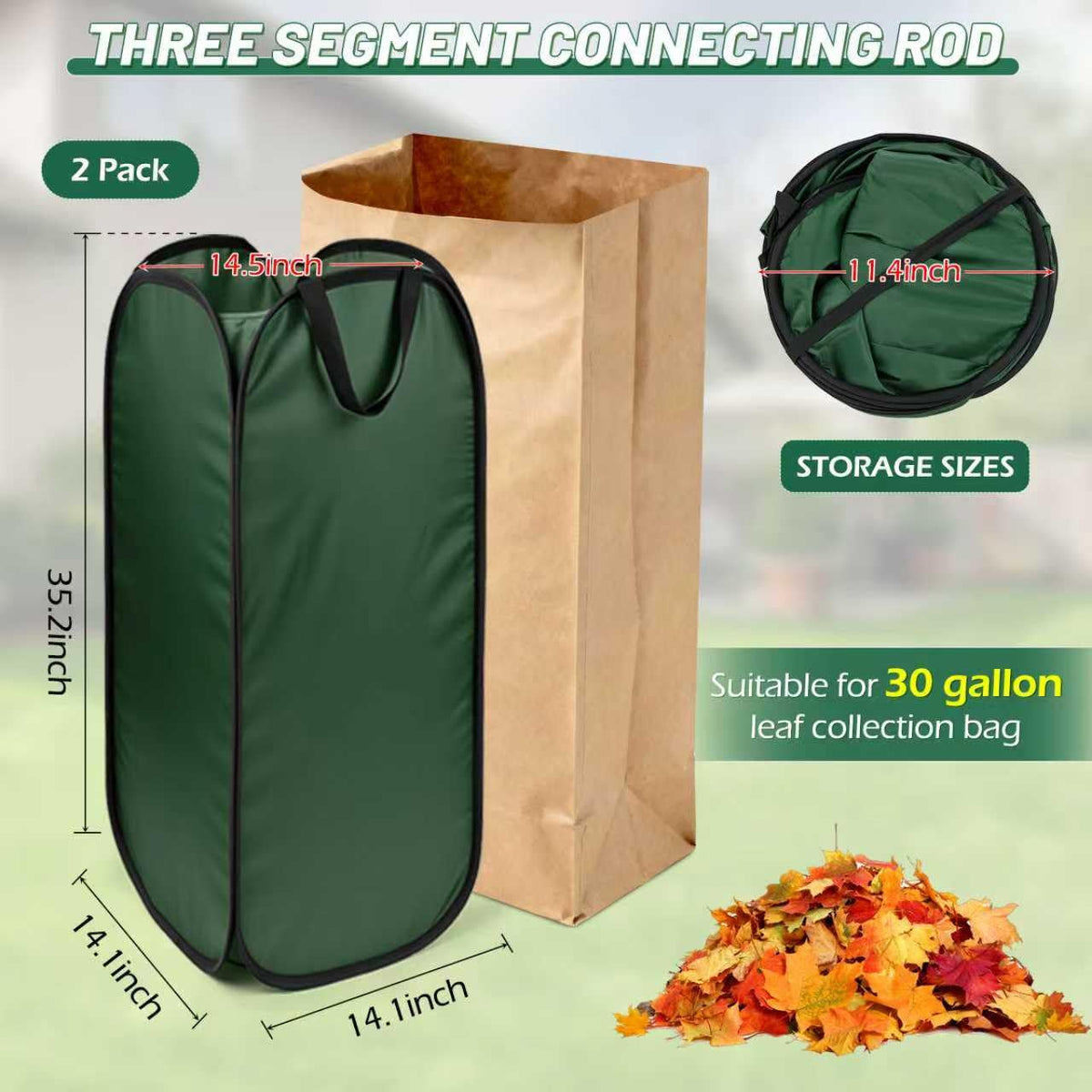 YIBOBO yard waste bag holder folds flat for easy storage and transport.