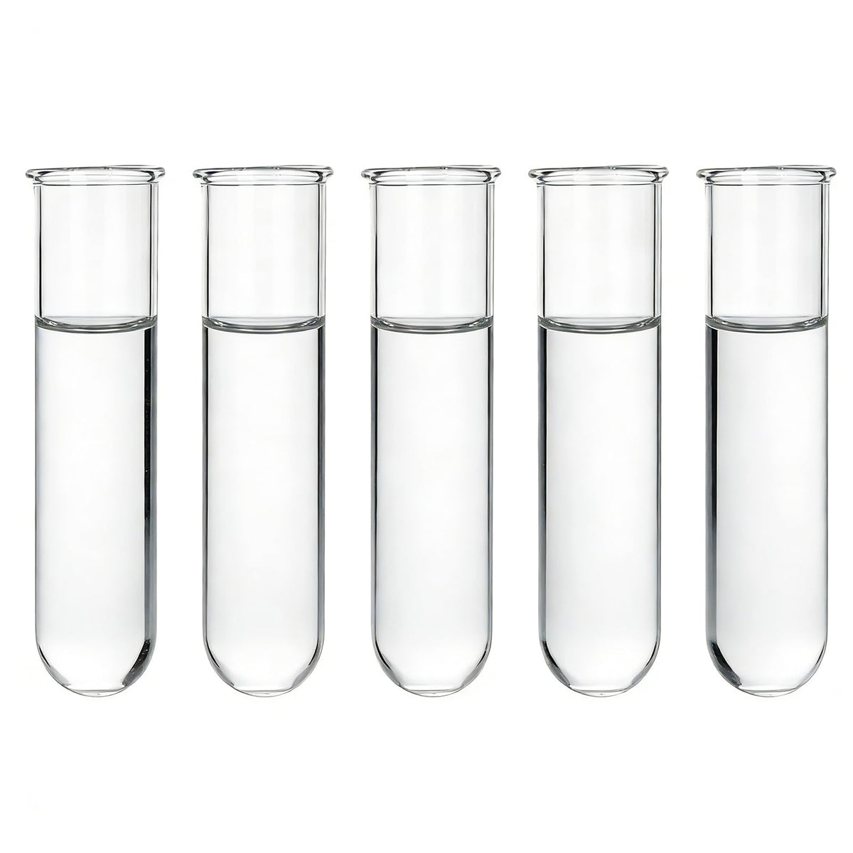 YIBOT glass propagation tubes: five-vase front view for visible root growth and decor.