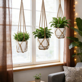 YIBOT macrame hanger indoor-outdoor use for versatile decor