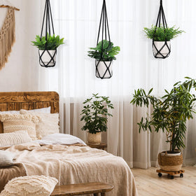YIBOT macrame hanger no tassels for a clean, modern look.