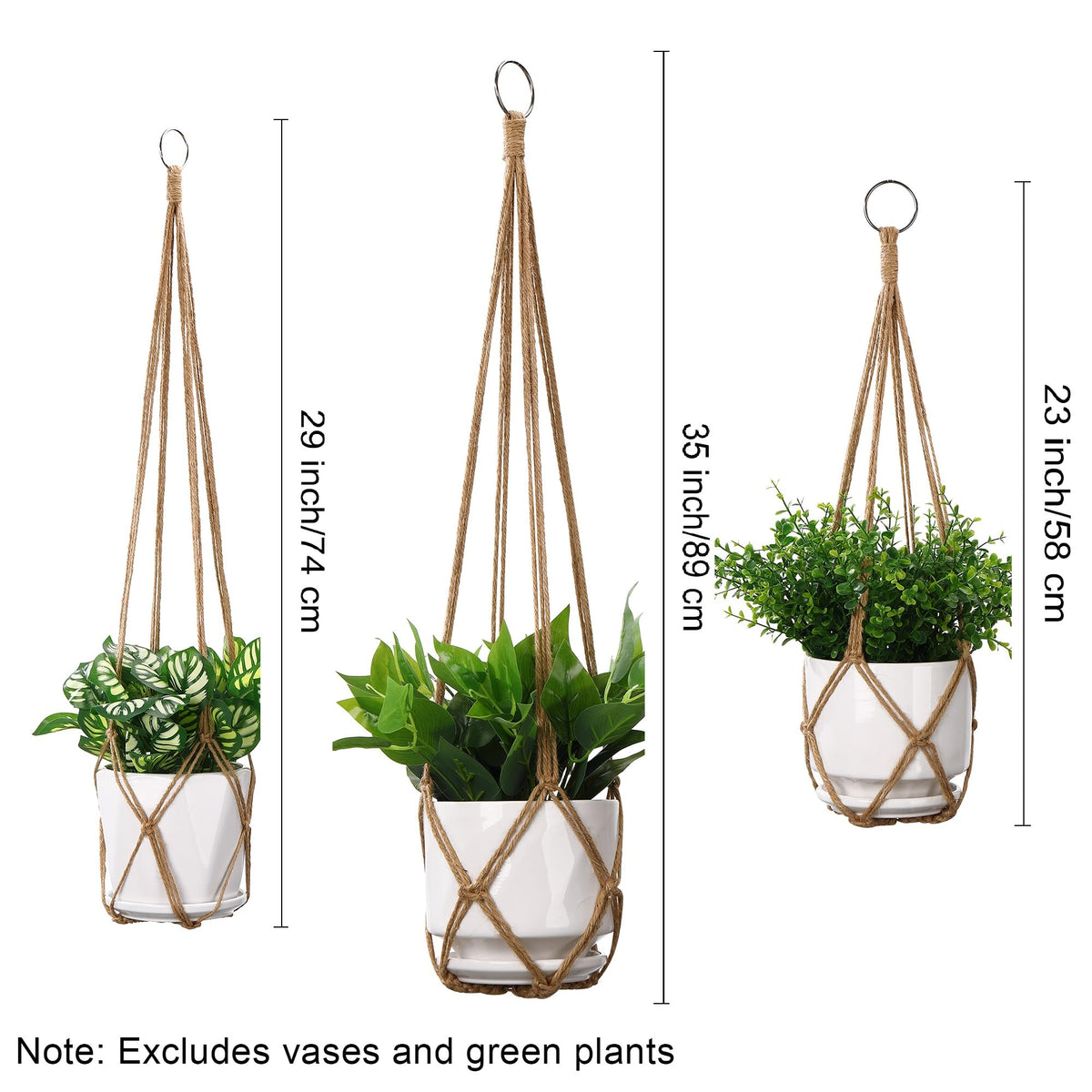YIBOT macrame plant hanger 23-inch compact display for small spaces