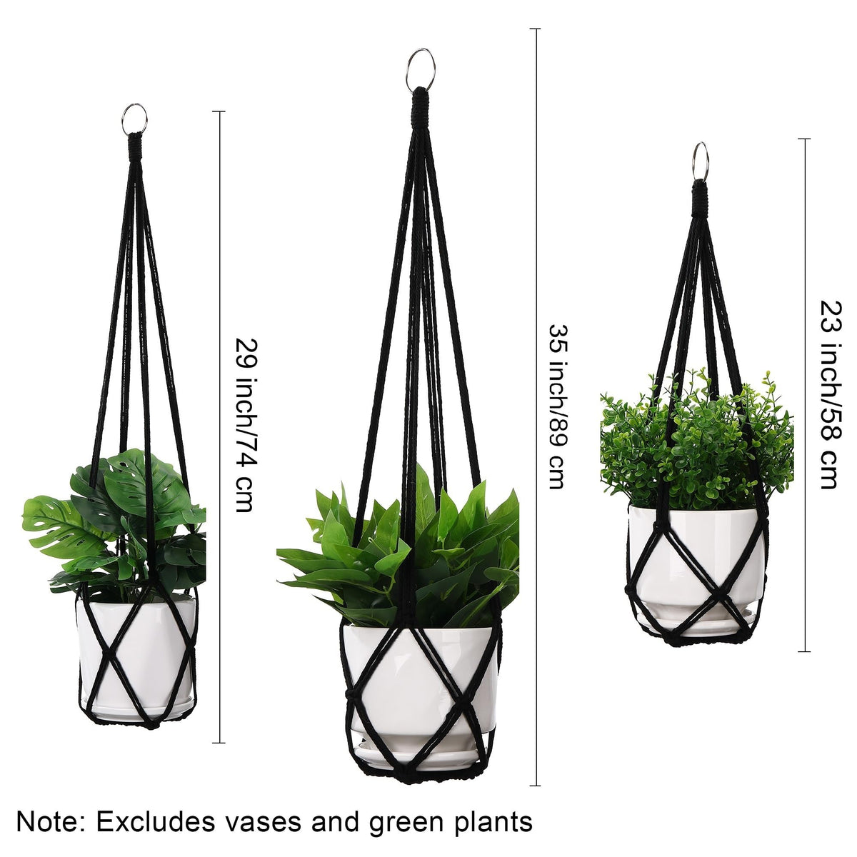 YIBOT macrame plant hanger 23-inch ideal for compact pots.