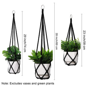 YIBOT macrame plant hanger 23-inch ideal for compact pots.