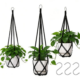 YIBOT macrame plant hanger 35-inch display for elegant vertical space and decorative balance.