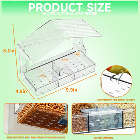 Yieach bird feeder drainage design keeps seeds fresh and reduces spills.