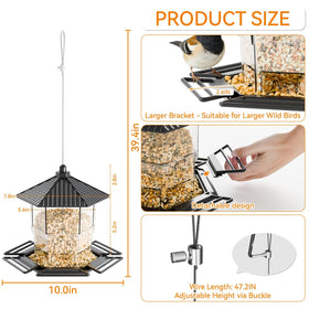 Yieach hanging bird feeder with steel wire rope for easy installation