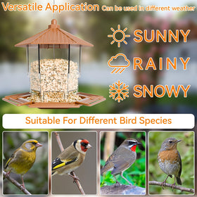 Drainage holes keep seeds dry on Yieach Hopper Bird Feeder