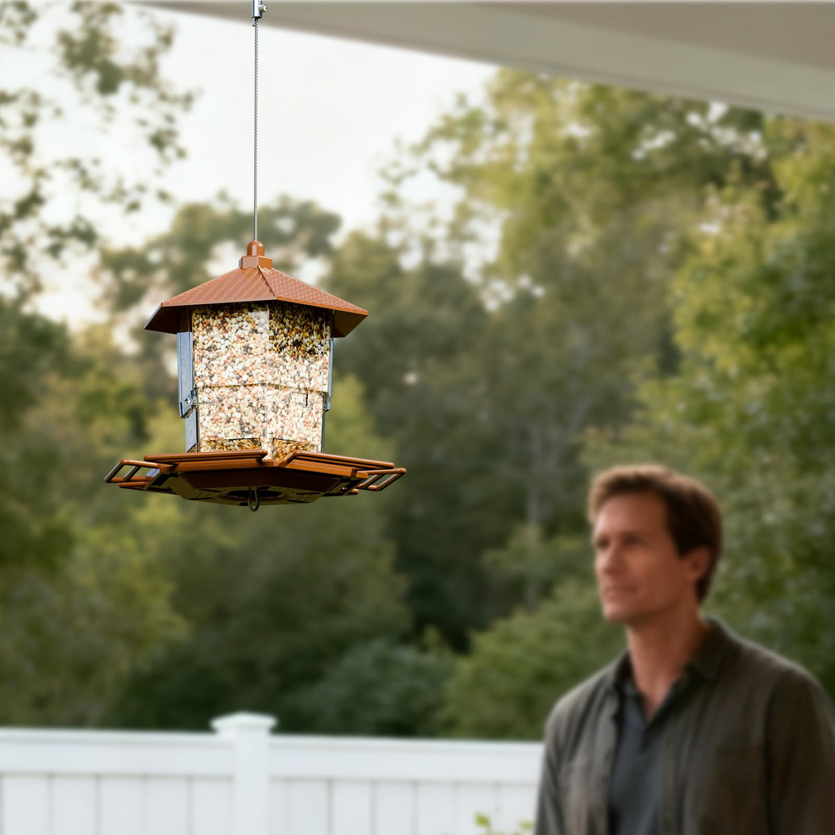 Easy to install and refill on Yieach Hopper Bird Feeder