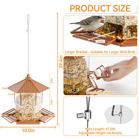Steel wire rope hanging kit for Yieach Hopper Bird Feeder setup