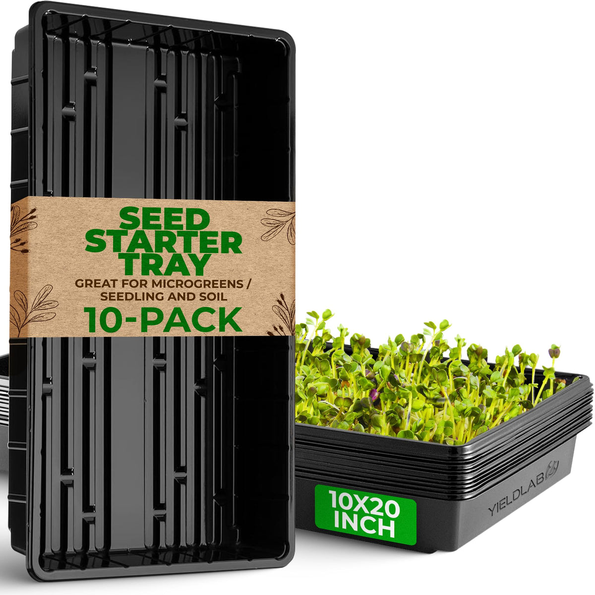 Yield Lab 10x20 propagation tray front view, ideal for seedlings and clones.