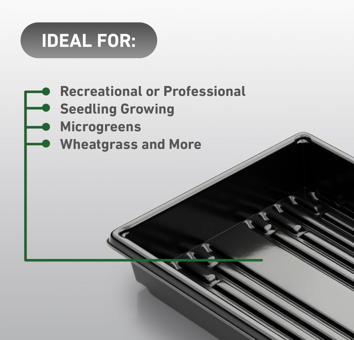 Yield Lab 10x20 tray ready for hydroponic mats to optimize root growth.