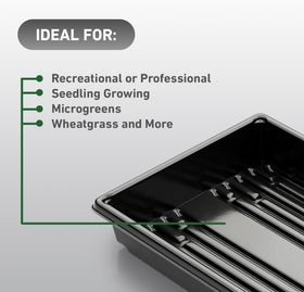 Yield Lab 10x20 tray ready for hydroponic mats to optimize root growth.