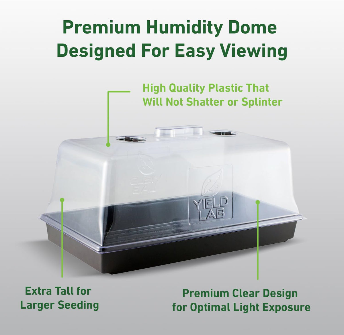 Yield Lab propagation dome with adjustable vents enables climate control for clones