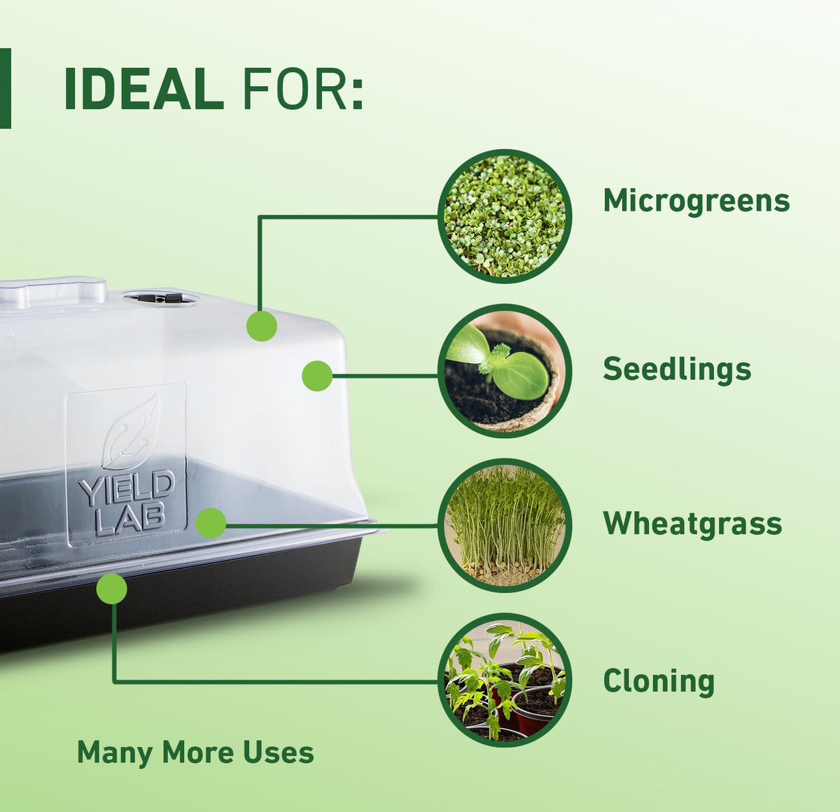 Yield Lab 7-inch dome fits 10x20 trays for streamlined setups