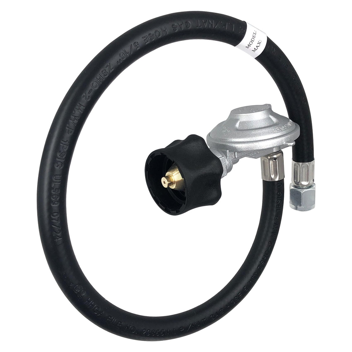 Yigiao 25in Weber hose regulator kit secures a leak-free connection for safe grilling.