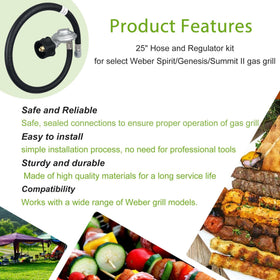 Yigiao durable brass regulator aids long-lasting Weber gas grill use.