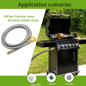 Yigiao outdoor cooking setup supports natural gas use.