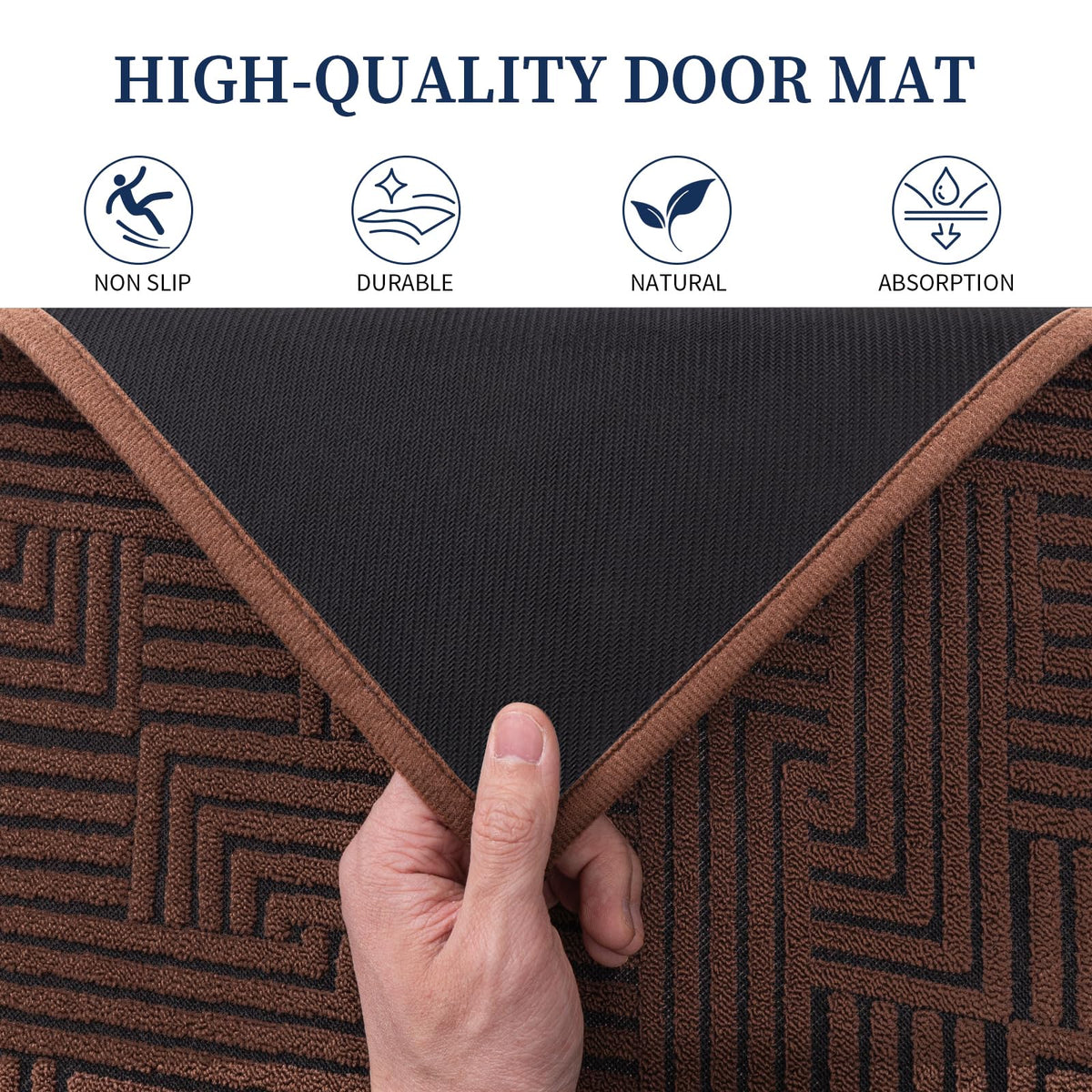 YIHOUSE door mat low-profile design fits under doors.