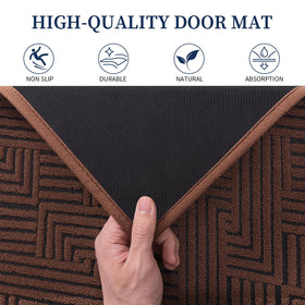 YIHOUSE door mat low-profile design fits under doors.