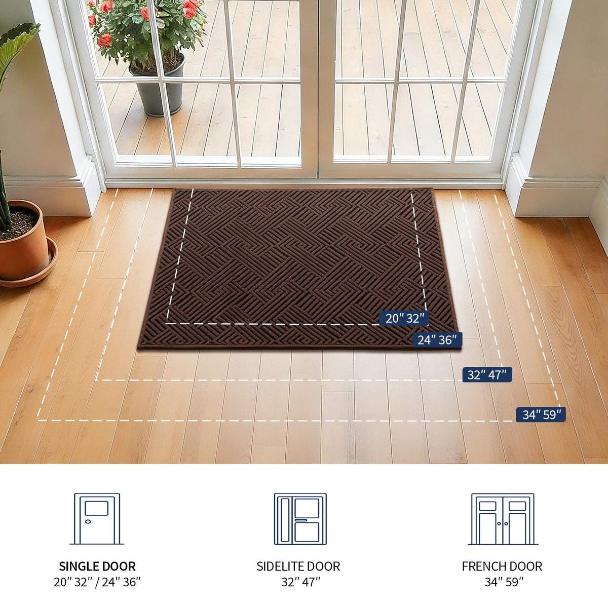 YIHOUSE door mat moisture absorption protects interior floors.