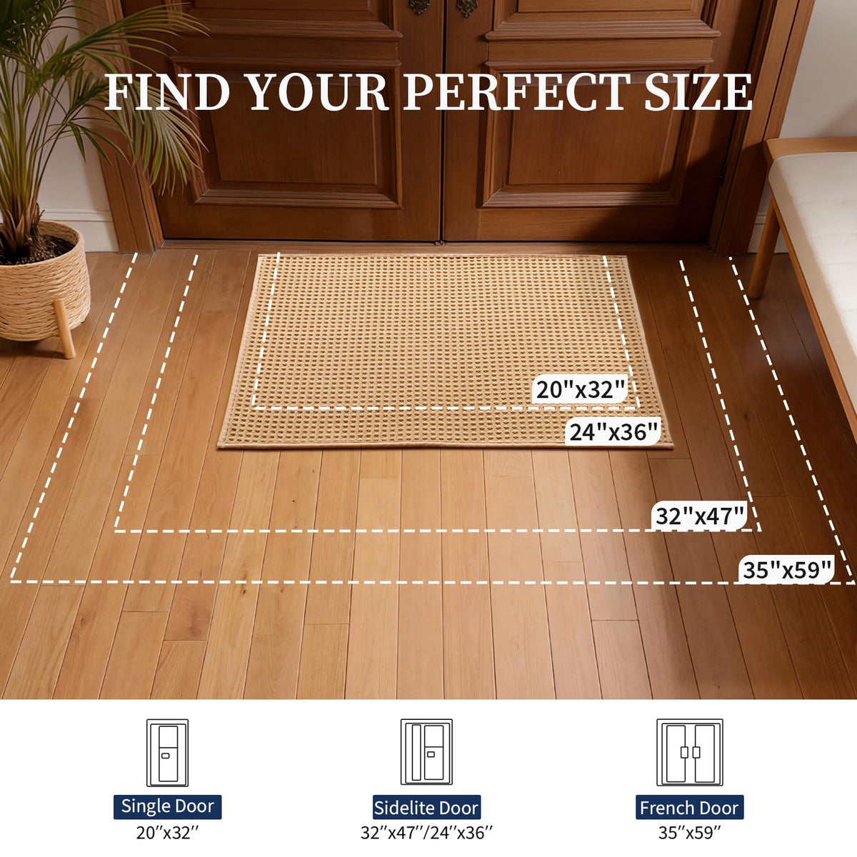 YIHOUSE indoor door mat 24-36 ideal for entryways and front doors