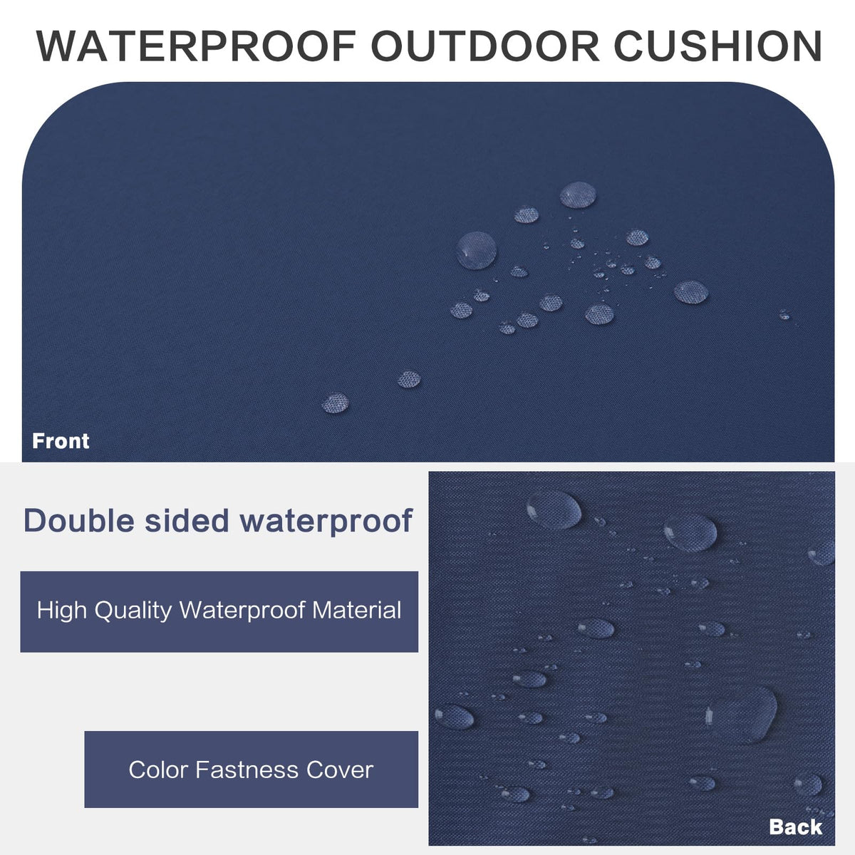 YIJIAN HOME close-up of blue memory foam and durable waterproof fabric.