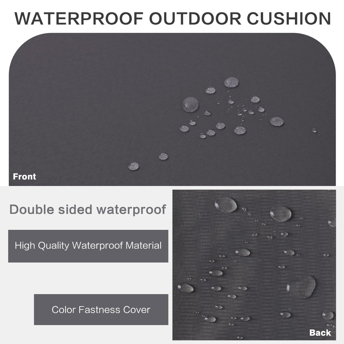 YIJIAN HOME waterproof fabric bench cushion protects against rain and stains outdoors.