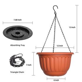 YIKUSH hanging planter with water tray supports healthy moisture.