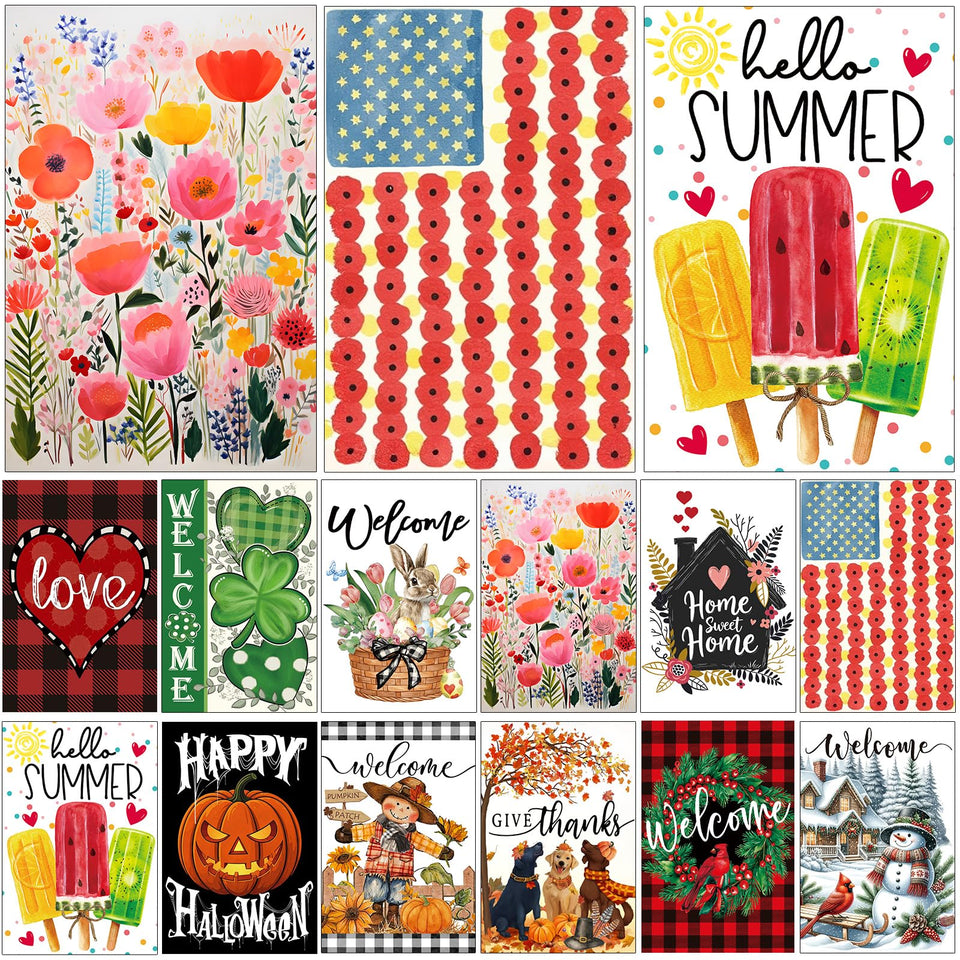 Yileqi spring flower flag for garden decor and welcoming outdoor spaces.