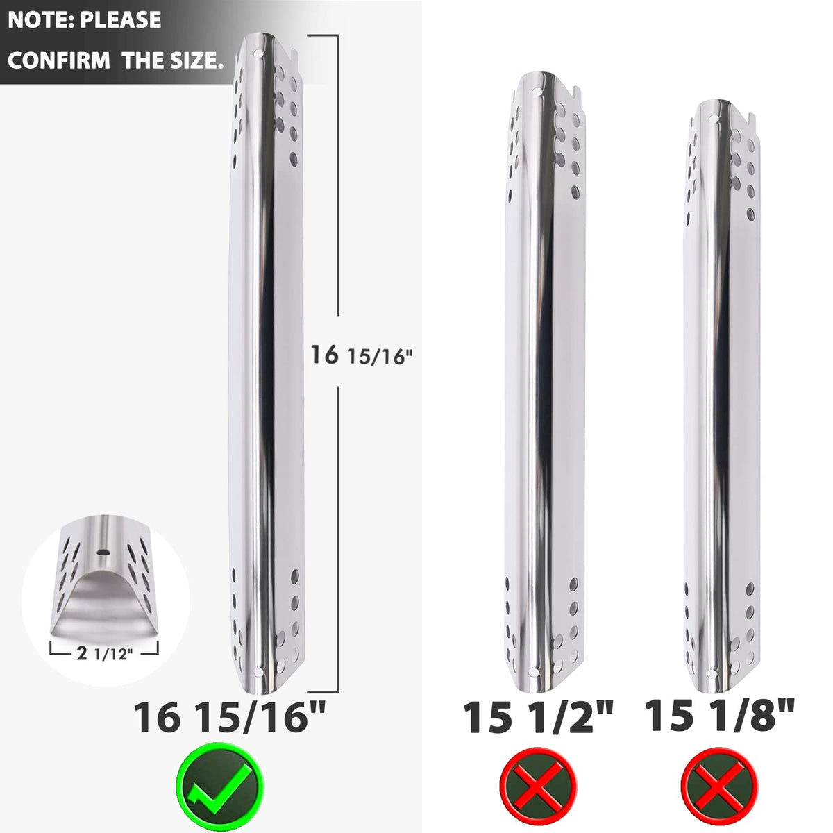 Yiming adjustable crossover tubes 4-pack, flexible fit for Char-Broil models.