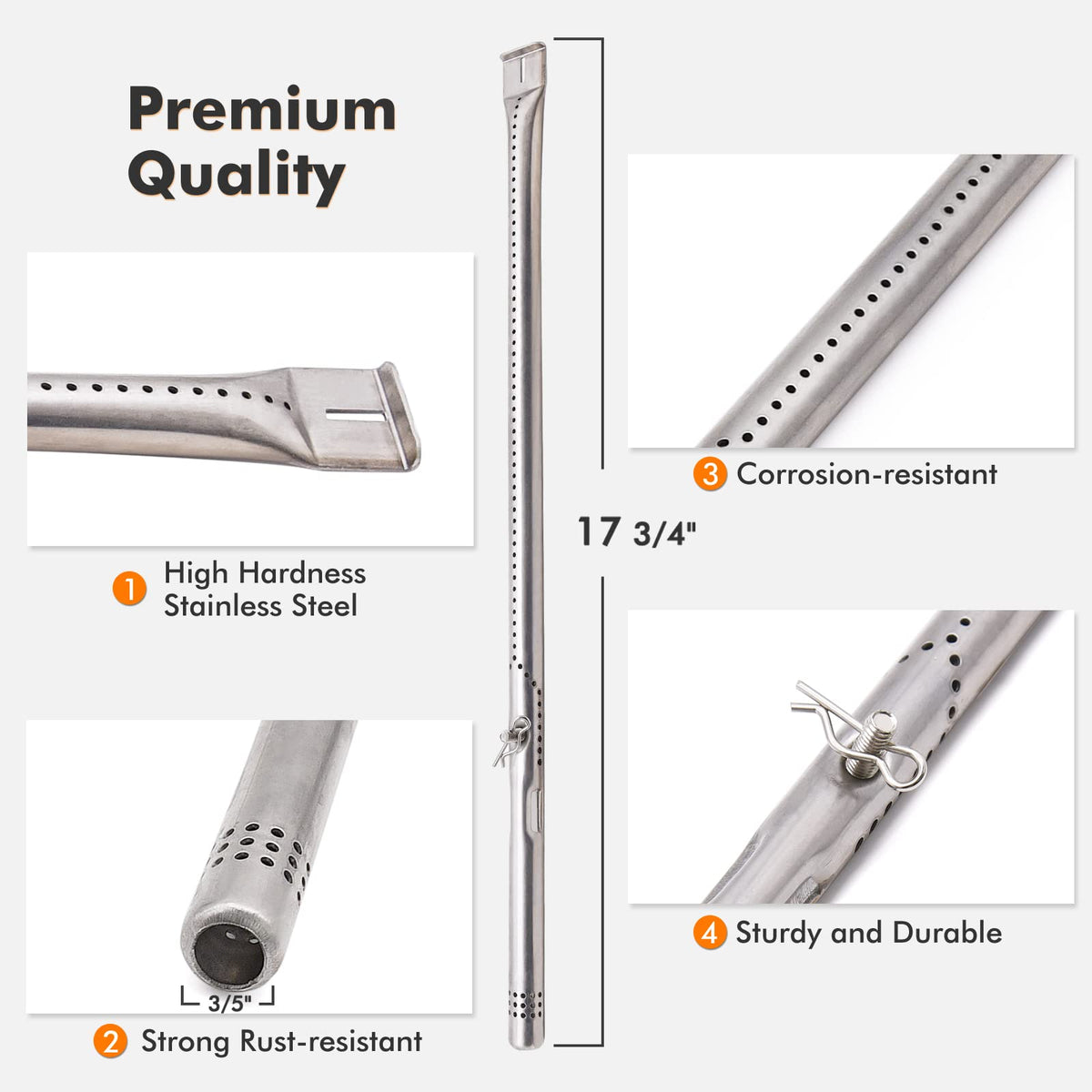 Yiming 6-burner compatibility kit for Char-Broil grills, includes burners and plates.
