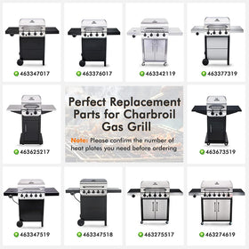 Yiming heat plates 5-pack for Char-Broil Performance, protects burners and promotes even heat.