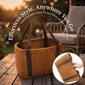 YIMITEE basket ready for picnic snacks and beverages.