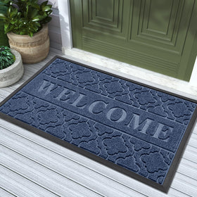 Yimobra all-weather blue entry mat protects floors from dirt