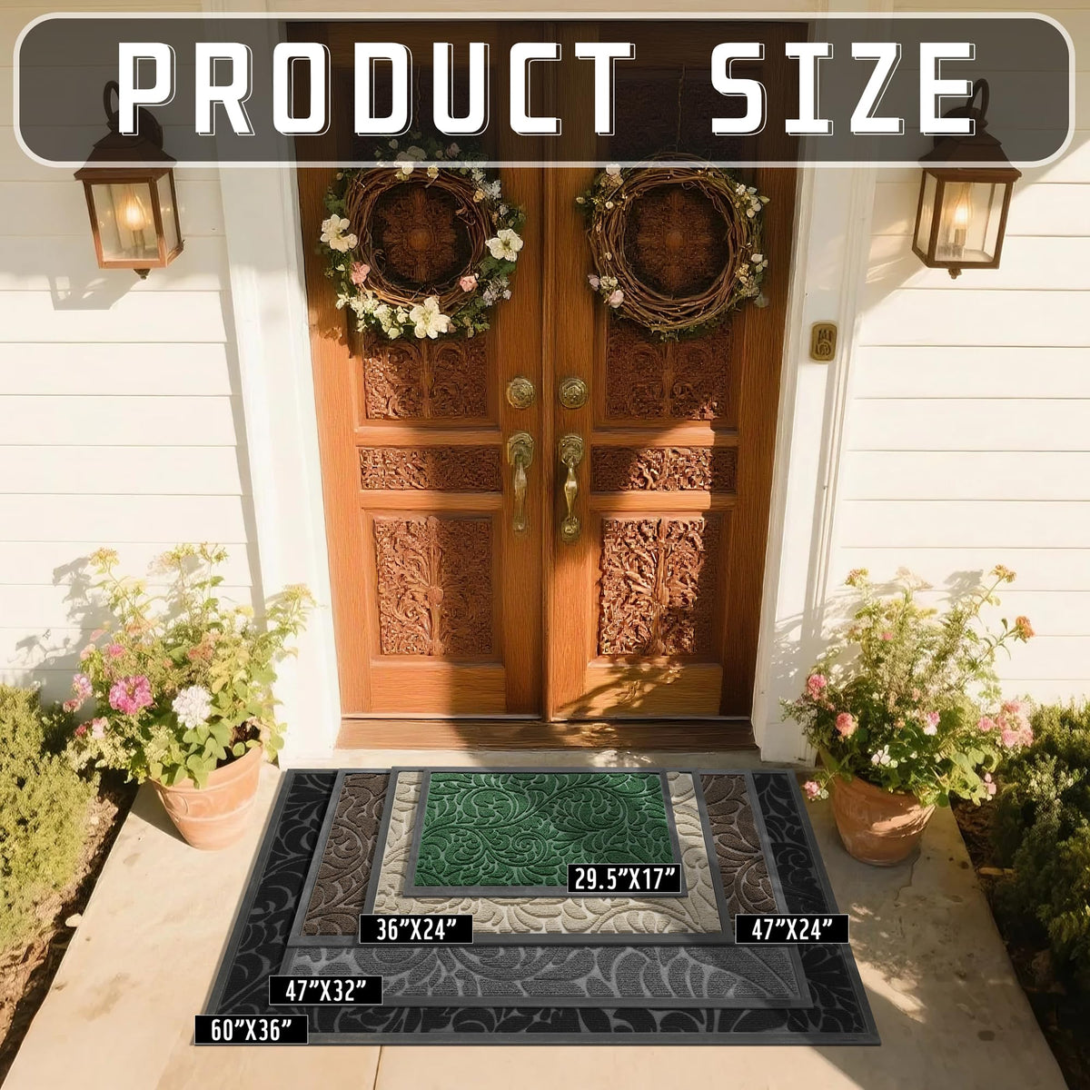 Yimobra door mat showing non-slip rubber backing for safety