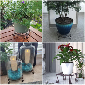 Yimobra flower-pattern round stand complements decor