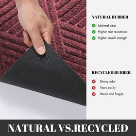 Yimobra natural rubber doormat provides strong grip on wet or icy surfaces.