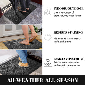 Yimobra front mat on entryway kept in place by non-slip backing.