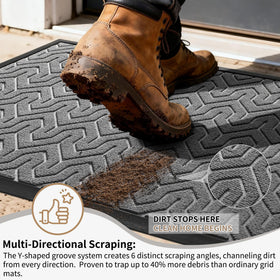 Yimobra outdoor entry mat non-slip border keeps entryway stable.